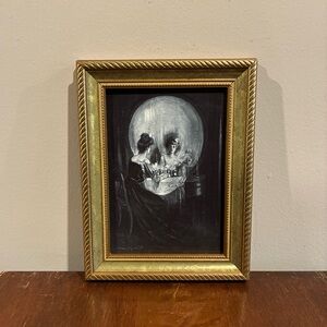 All Is Vanity Framed Print Charles Allan Gilbert 7x9 Death Skull Gold Wall Art